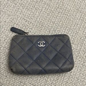 CHANEL Quilted keychain wallet
